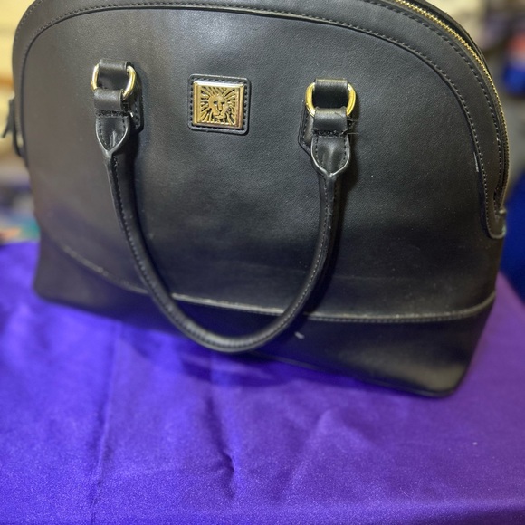 Anne Klein Black Leather Handbag - Picture 1 of 7